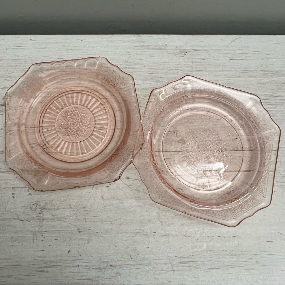 Vintage Pink Depression Glass Small Salad Plates/Dishes Mayfair and Princess - Picture 9 of 16